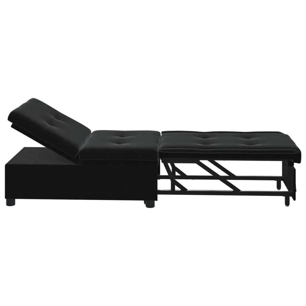 Divano letto Nero 194 x 67 x 82 cm Velluto 42008600