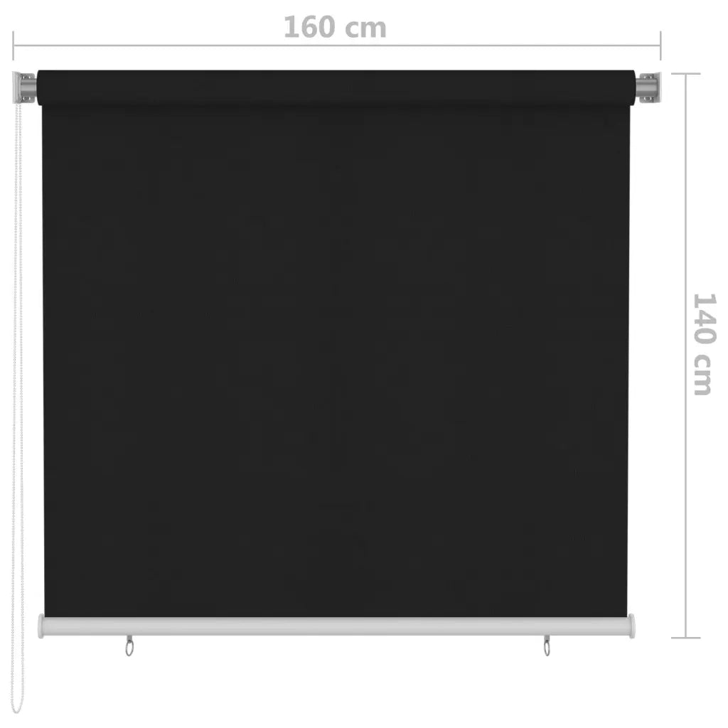 Tenda a Rullo per Esterni 160x140 cm Nera 312944