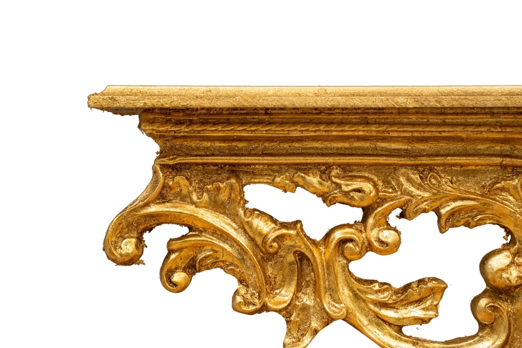 Biscottini MENSOLA A MURO IN LEGNO FINITURA FOGLIA ORO ANTICATO L46XPR17XH22 CM MADE IN ITALY
