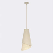 Lampada a sospensione MODA in acciaio e tessuto effetto rattan