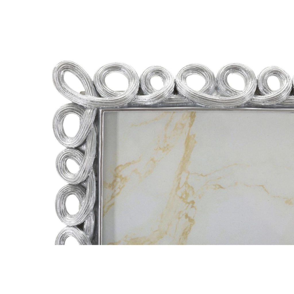 Cornice portafoto Hollow argento con decoro a intrecci 20x25 cm