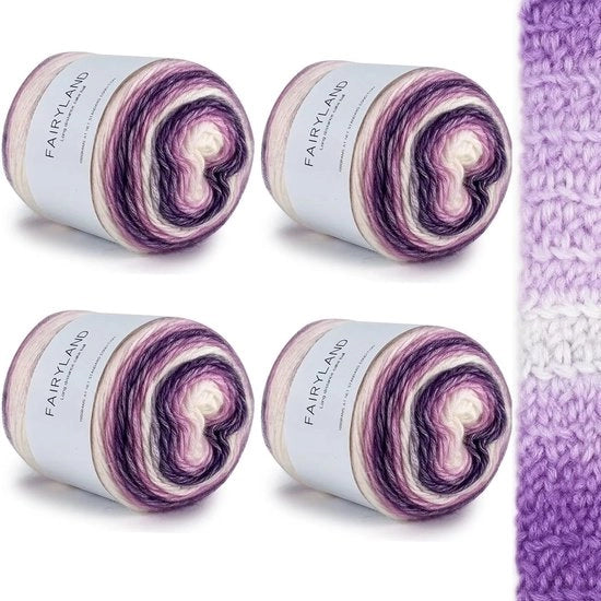 Garen a Colori 400 g - Garen per Maglia Cotone - Garen Brei - Miscela Cotone Leggera - Adatto per Principianti - Lavabile a Mano