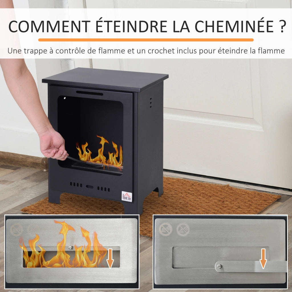 Caminetto a bioetanolo ¨C zephmum ¨C 40x30x50 cm Nero