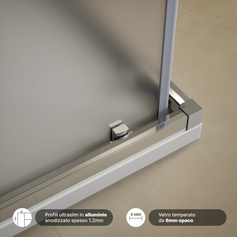 Box doccia  80x100 cm scorrevole vetro 6mm opaco con trattamento anticalcare h195cm scorrevole | Aruba