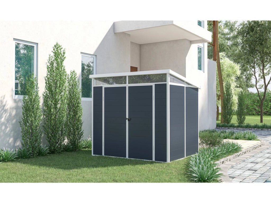Capanno da giardino in resina "Detroit" - Grigio - 4,54 m² - 1,91 x 2,38 m
