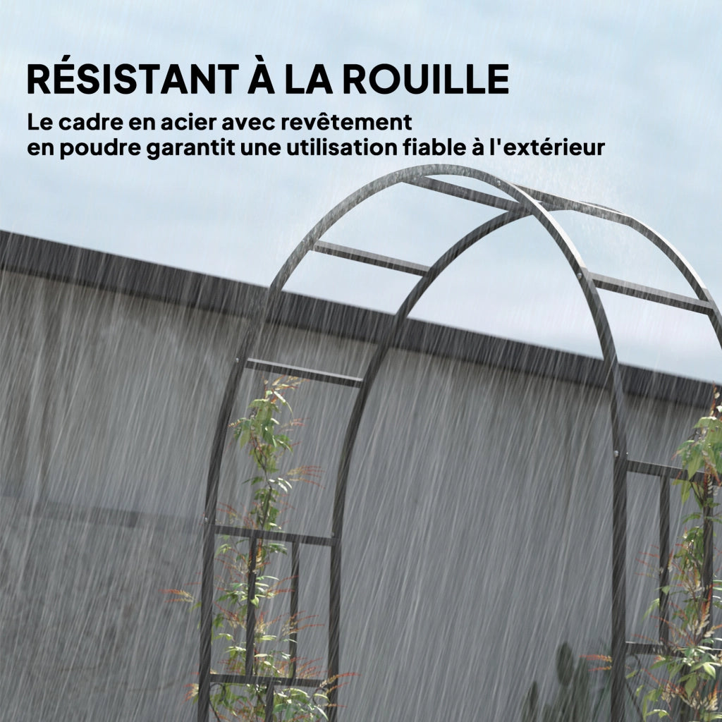Arco da giardino in acciaio per piante rampicanti ¨C zephmum ¨C 150x40x223 cm nero