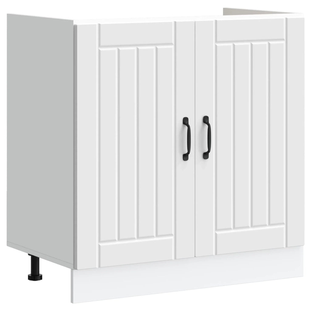 Mobiletto per lavabo Lucca 2 pz Bianco Legno ingegnerizzato 3315011