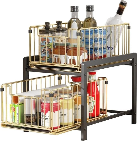Organizzatori di Cucina con Lavello per sotto il Lavandino - Conservatori Multifunzionali per Bagno e Cucina