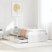 Letto senza Materasso Bianco 90x190 cm in Legno Massello Pino