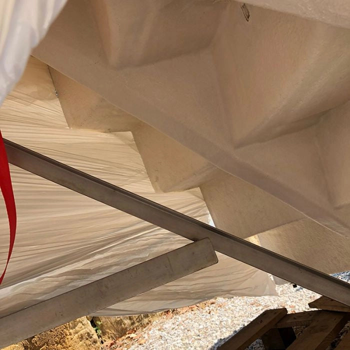 Scala interna per piscina ad angolo curvo h 1,25 m con 4 scalini per posa su liner