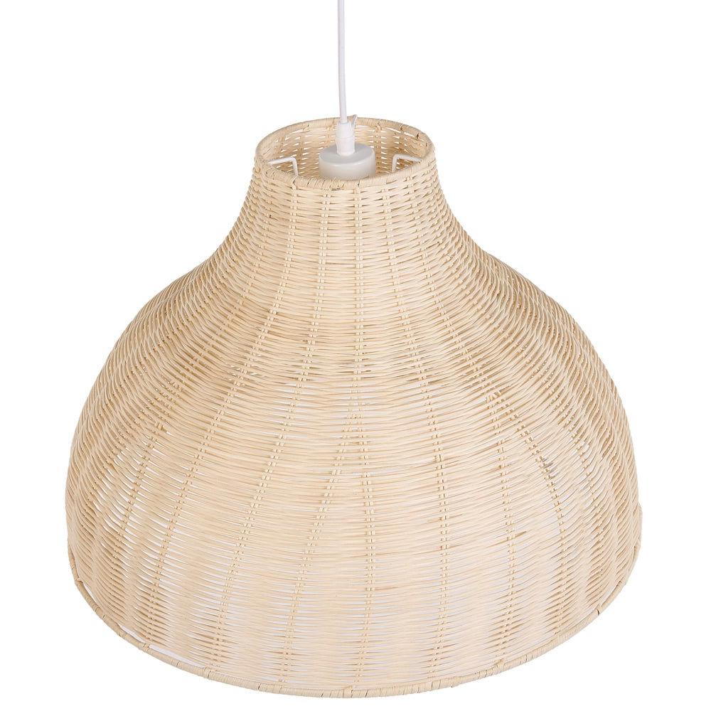 Lampada a Sospensione a Soffitto Rattan Vimini Campana Paralume Boho Rustico