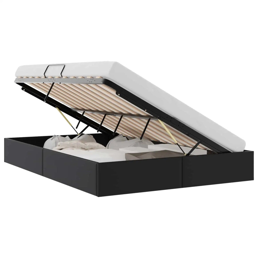 Letto con Contenitore Nero 153 x 203 cm Similpelle 3369974