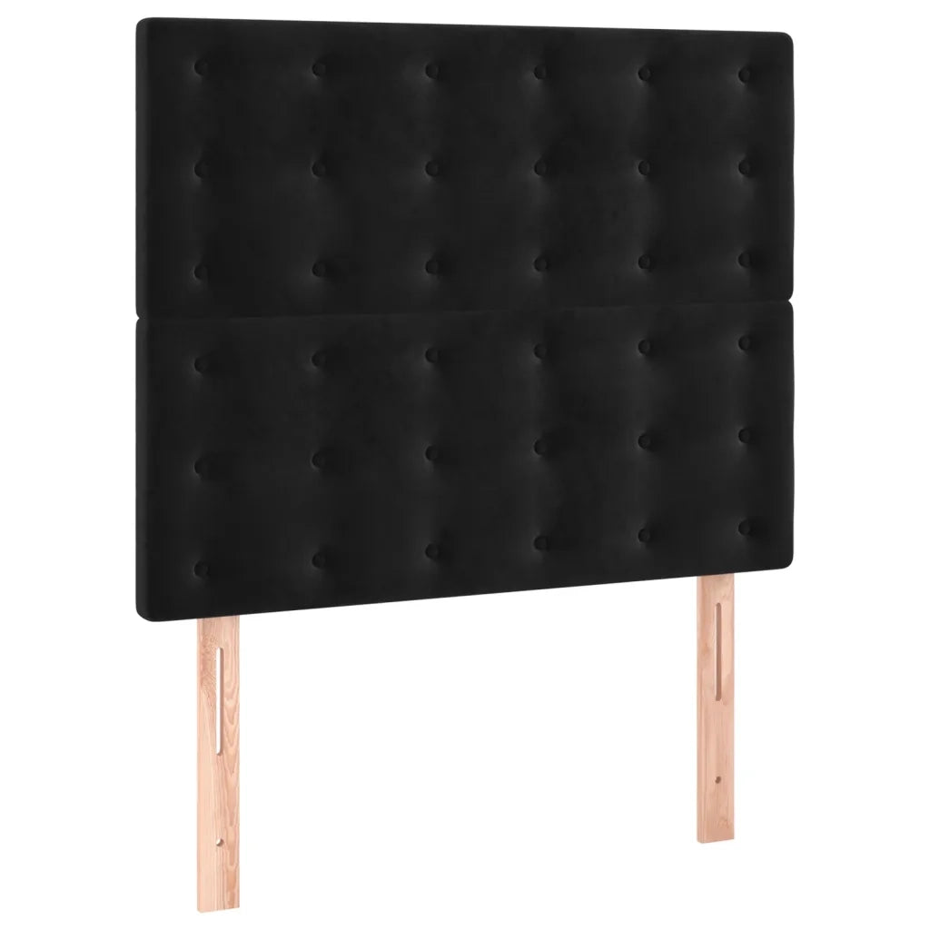 Giroletto a Molle con Materasso-Struttura Letto Nero 80x200 cm in Velluto 855772