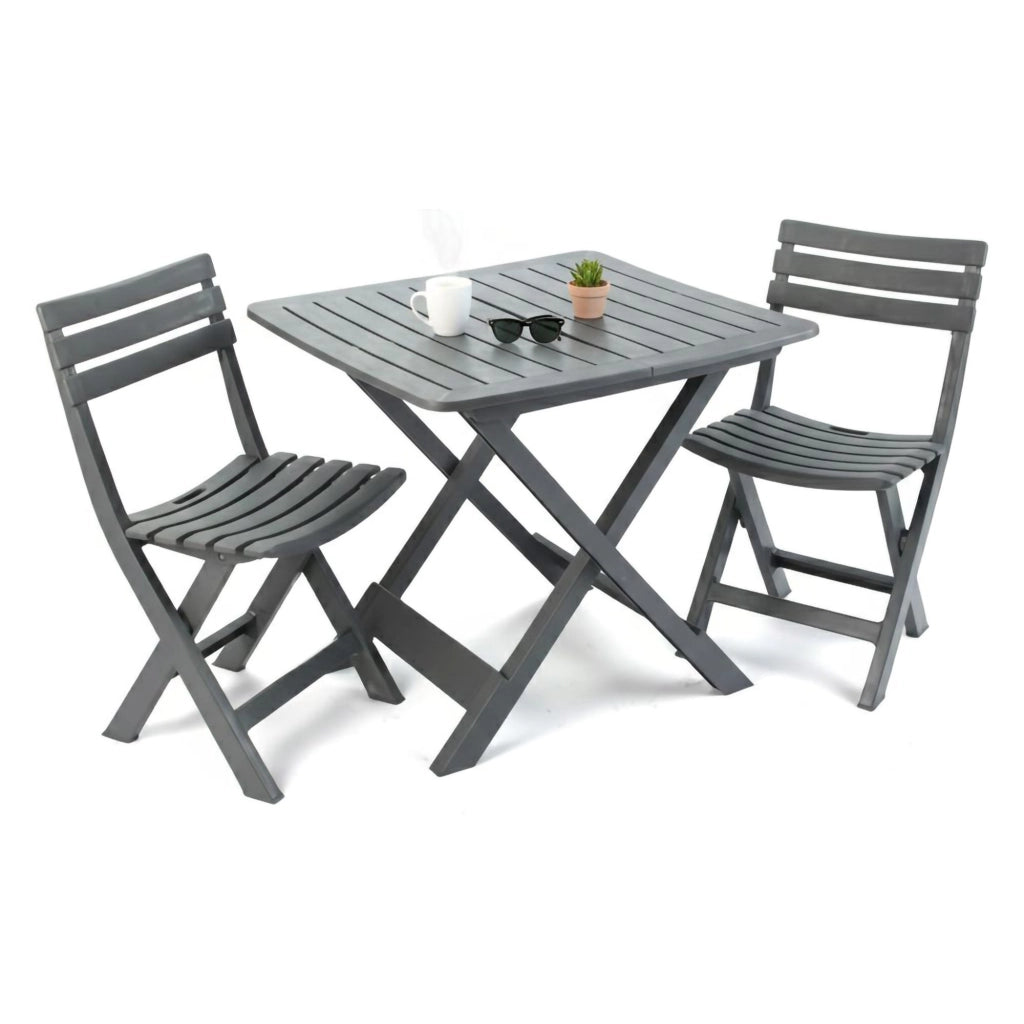 Salottino Outdoor Viticuso, set Salotto da Esterno 2 Posti Made in Italy, Nero Antracite