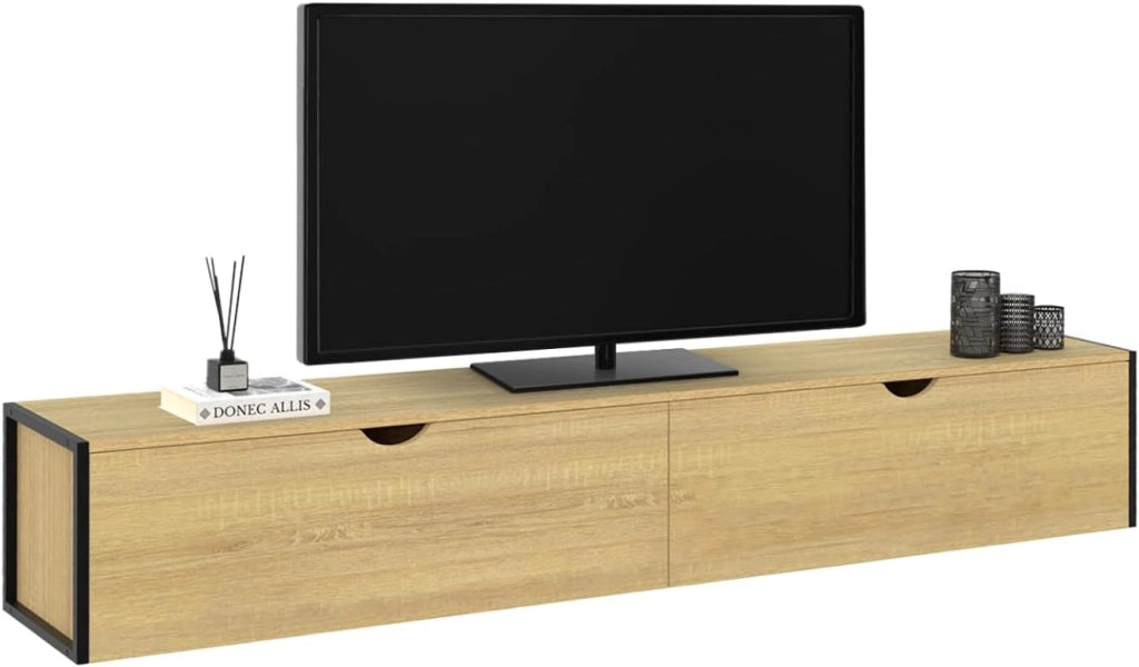 DETROIT Mueble TV suspendido 2 puertas diseño industrial 180 cm