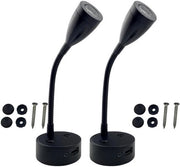 Set di due lampade da lettura a LED, 12 V, adatte per camper e barche, con zanzariera, 24 V 3000 K, nera, con interfaccia USB, adatte per camper, minivan, auto e camion.