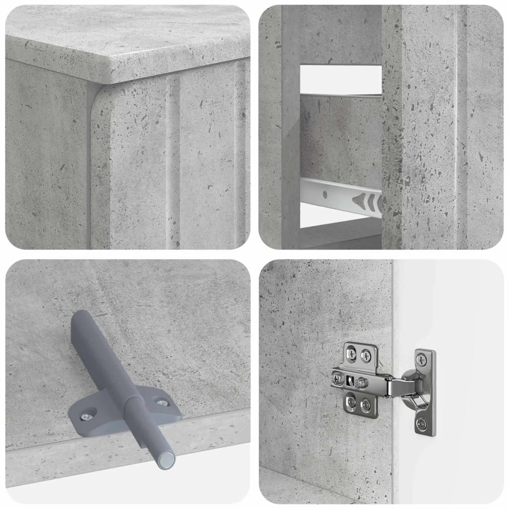Set di armadietti da bagno in 3 pezzi ZWOLLE Grigio Cemento 3417759
