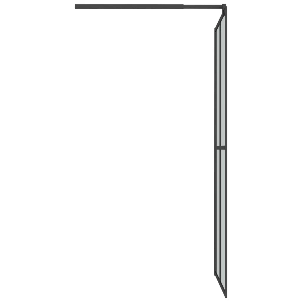 Parete Doccia Walk in Mensola Nera 90x195cm Vetro ESG Alluminio 3185465
