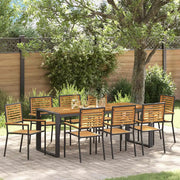 Set da Pranzo per Giardino 9 pcs Nero e Marrone polyrattan 3365487