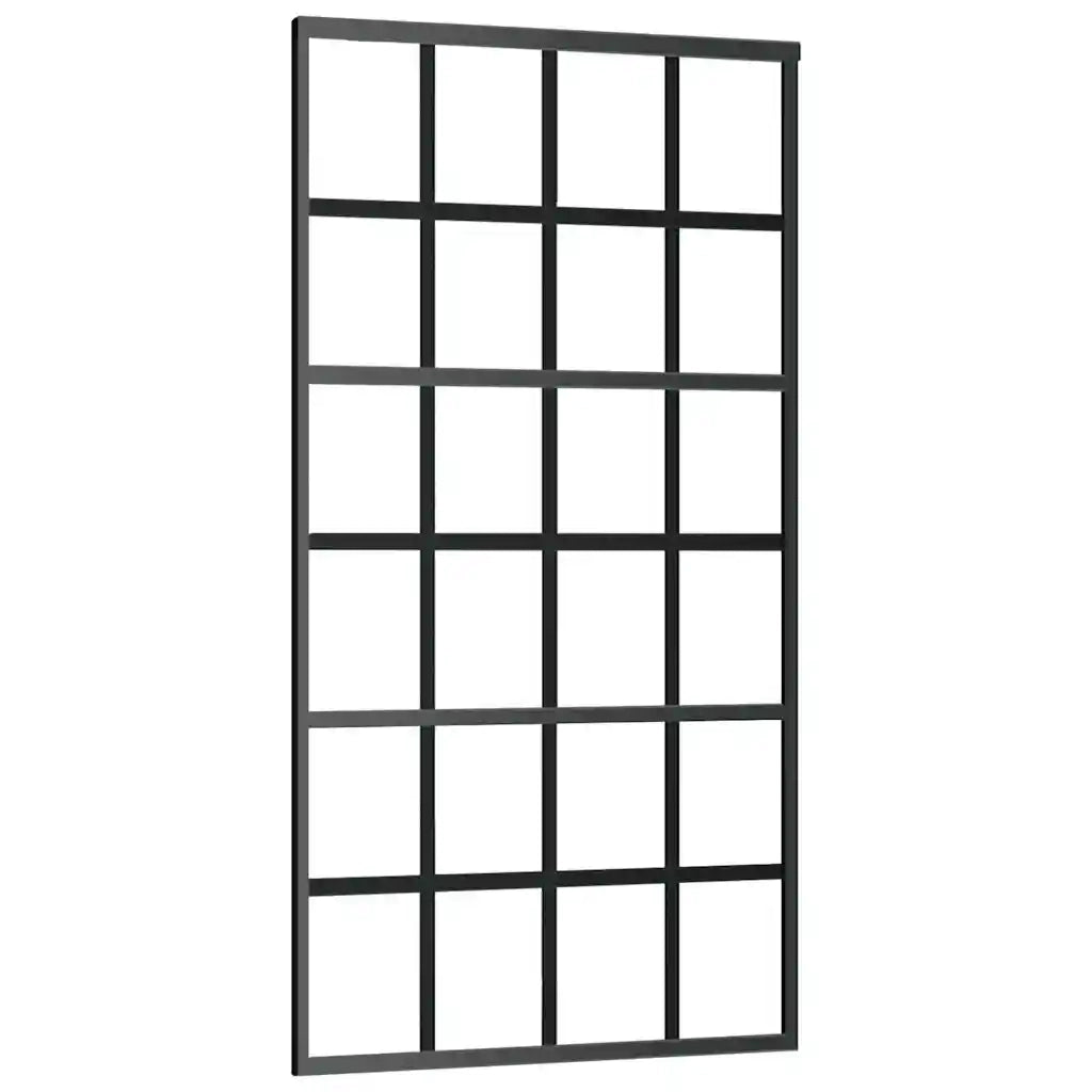 Porta Scorrevole con Ferramenta Nera 102x205 cm in Vetro ESG