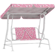 Dondolo per Bambini Altalena da Giardino 2 Posti 112x75x120 cm Rosa