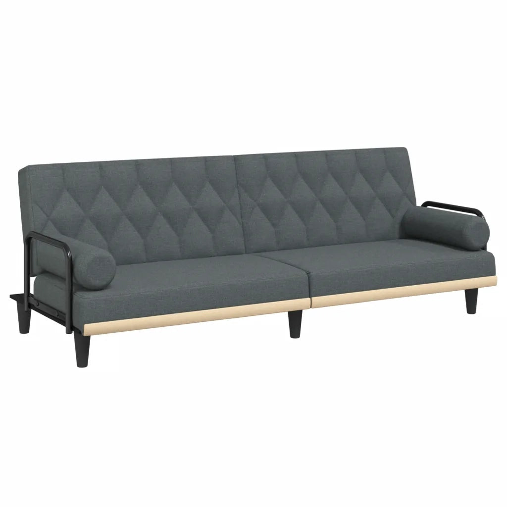 Divano letto | Sof¨¤ letto | Letto singolo con Braccioli Grigio Scuro in Tessuto