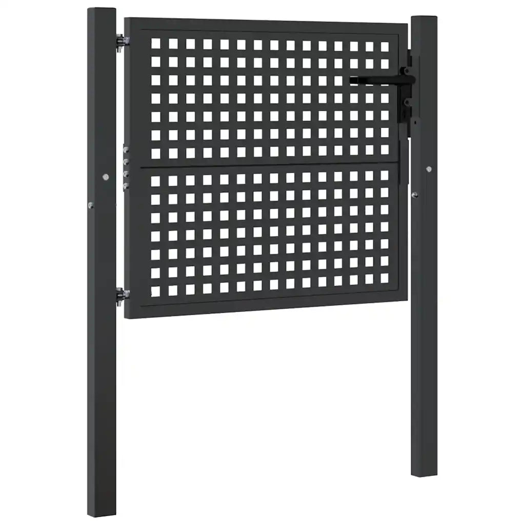 Cancello da Giardino Antracite 100x75 cm in Acciaio 154559