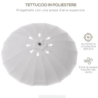 Ombrellone da Giardino e Terrazza 2.5x2.5 m a Manovella con 18 Stecche e Inclinabile, Grigio
