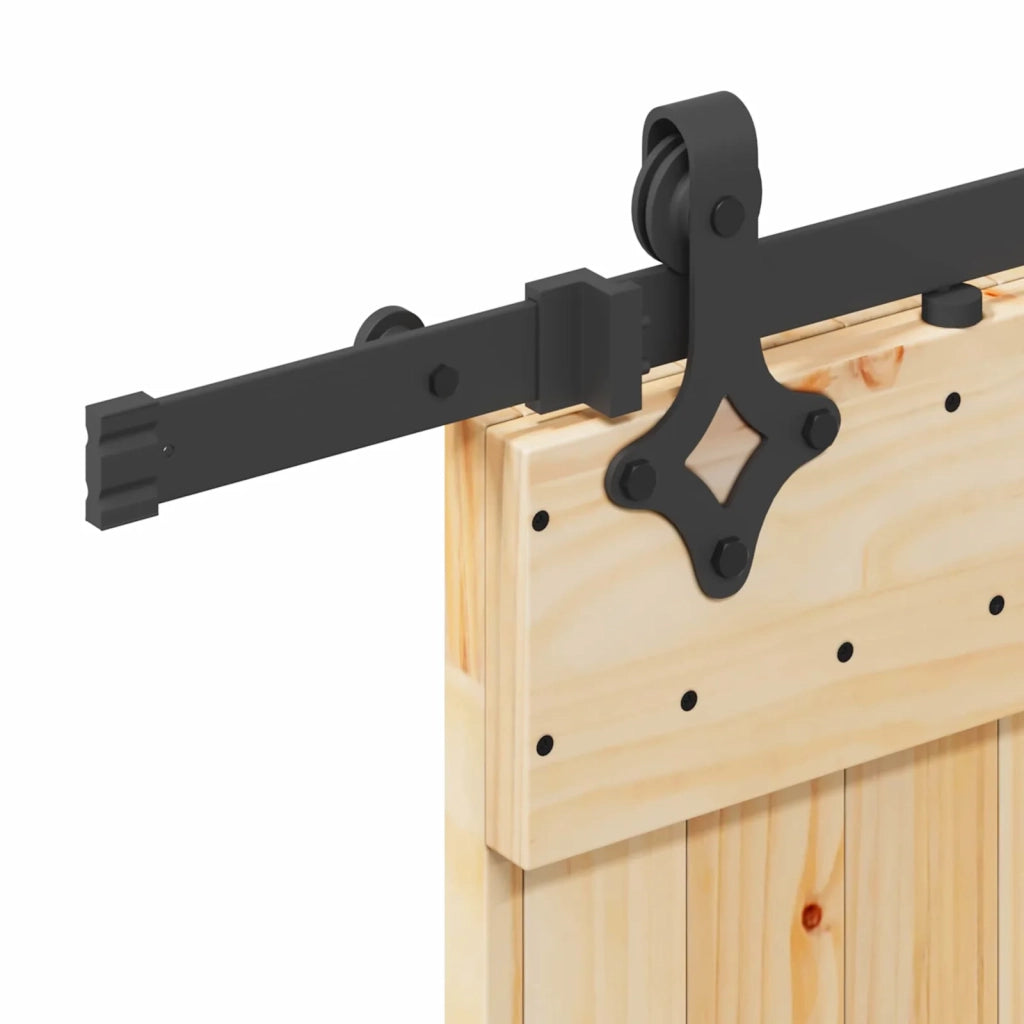 Porta scorrevole NARVIK Naturale e Nero 70 x 210 cm (213,5 cm) 3445281