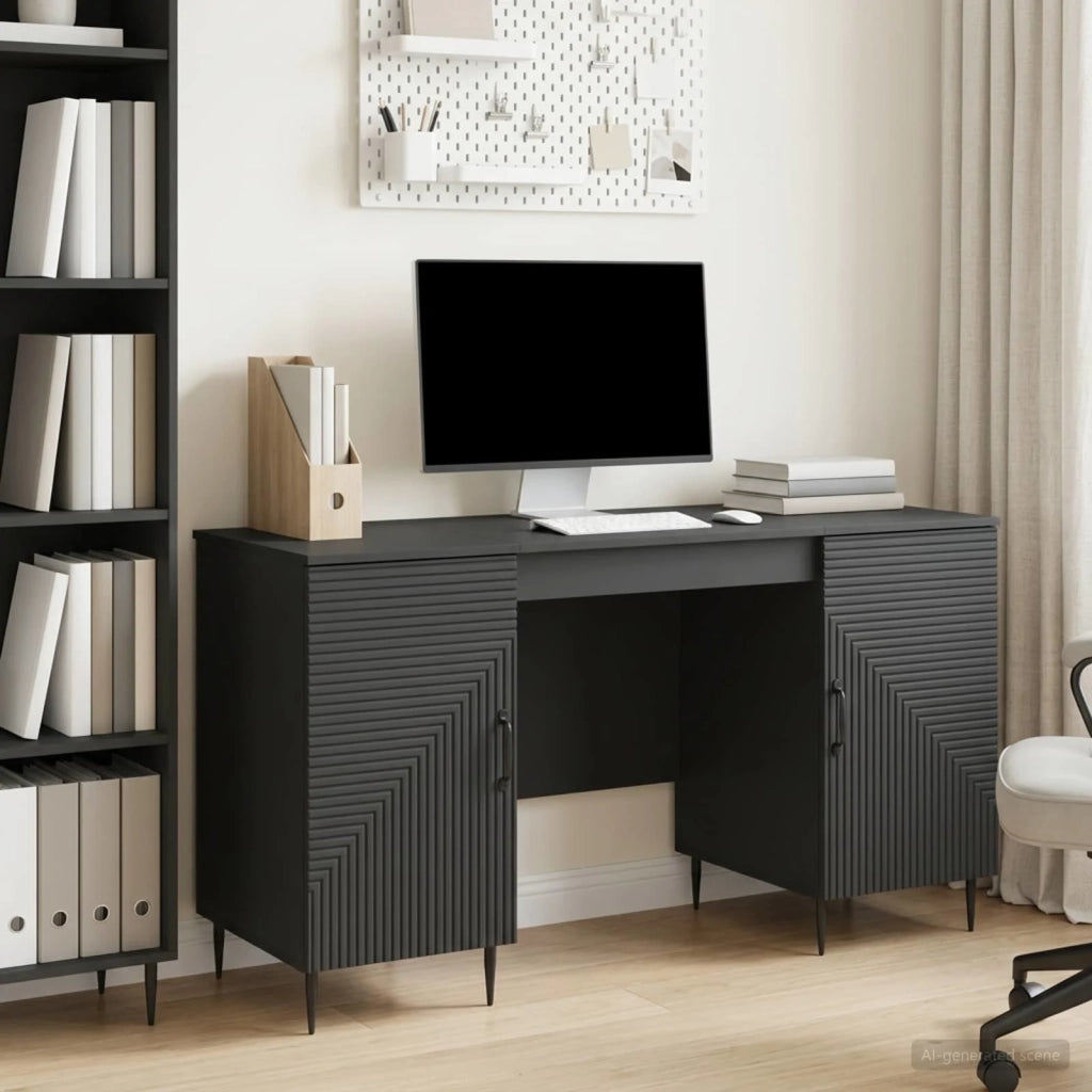 Scrivania Nero 142,5 x 50 x 75 cm Legno ingegnerizzato 3414604