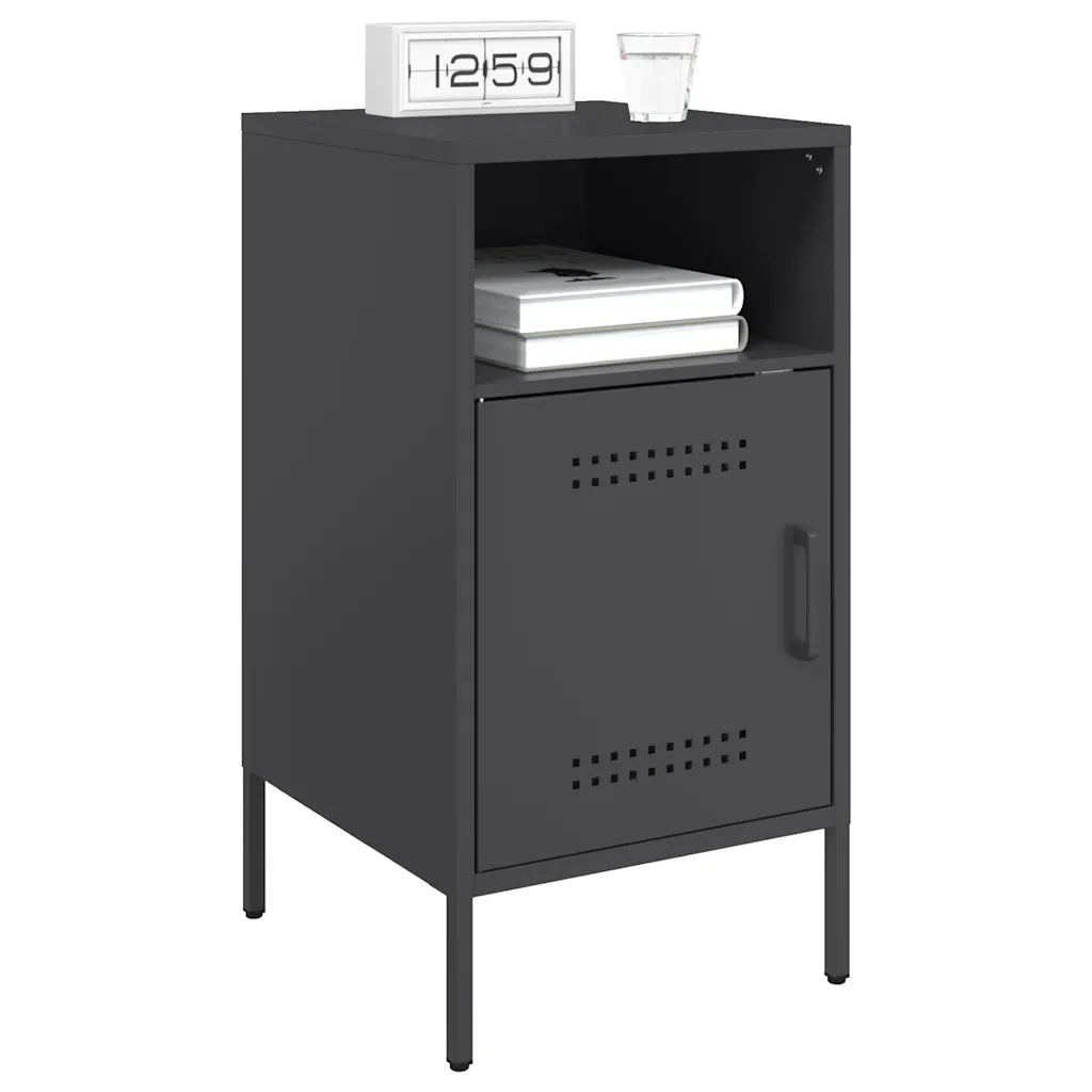 Comodino Nero 36x39x68 cm in Acciaio 843066