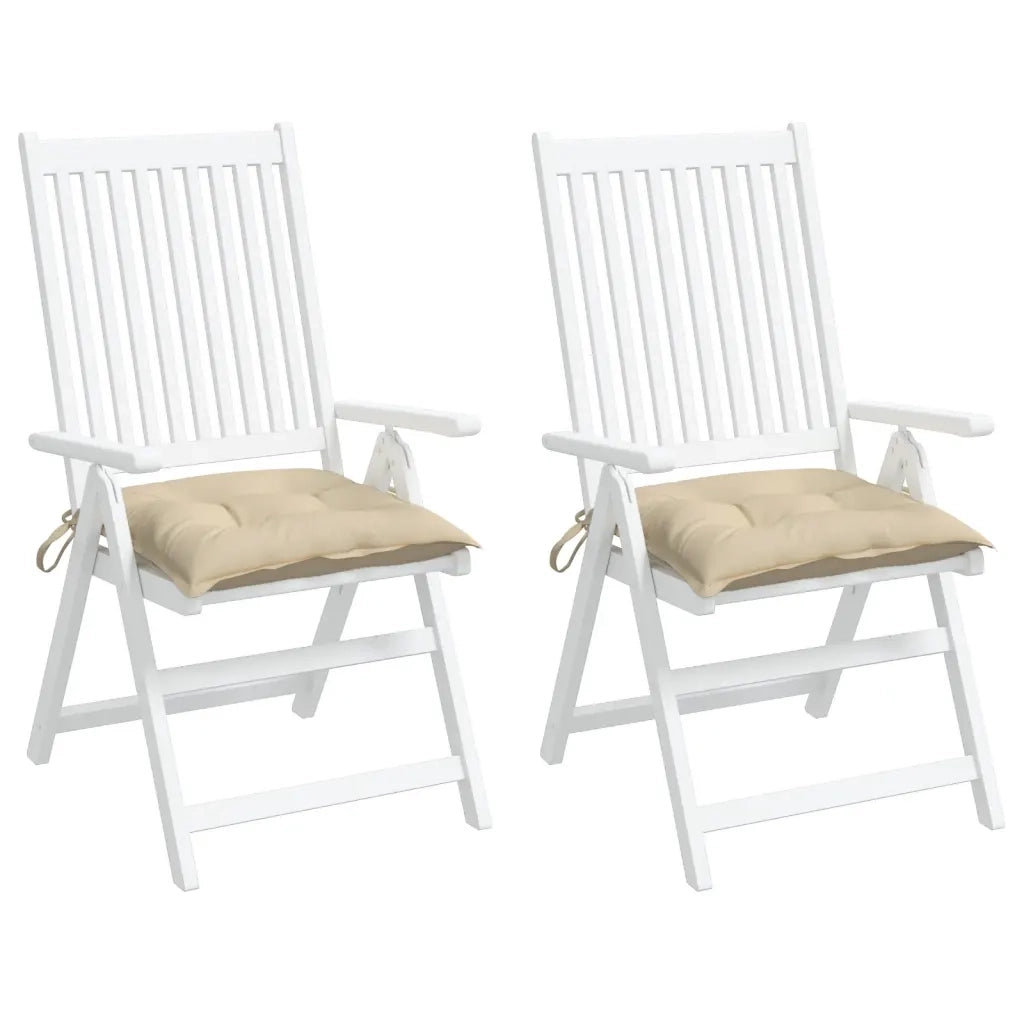 Cuscini per Sedia 2 pz Beige 40x40x7 cm in Tessuto Oxford