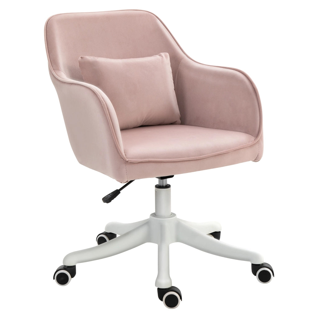 Poltrona massaggiante reclinabile ergonomica da scrivania girevole ¨C zephmum ¨C rosa tessuto velluto
