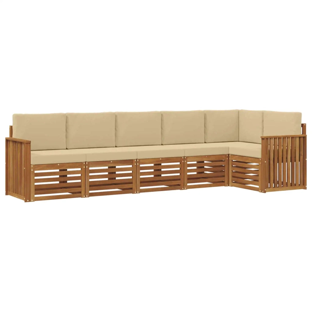 Set divano sezionale con cuscino 6 pcs Naturale e Beige 3374888