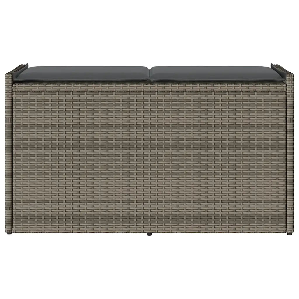 Cassapanca da Esterno con Cuscino Grigia 100 cm in Polyrattan 4104062