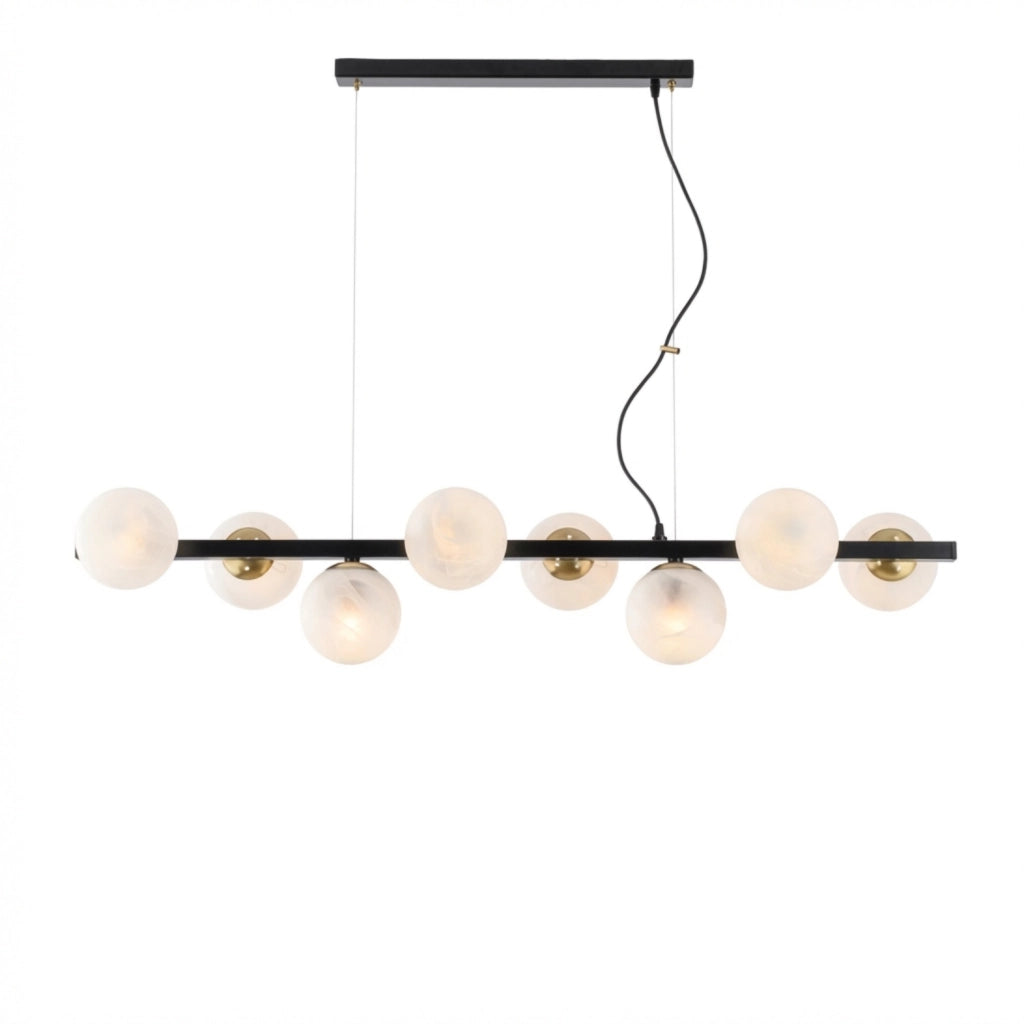 Lampadario Contemporaneo Adrian Metallo Nero Bronzo 8 Luci E14