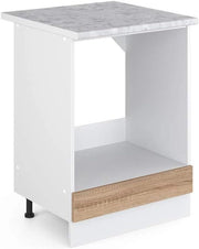 Mobile per forno da incasso R-Line, Sonoma, 60 cm, PL Marmo, per la libera combinazione all'interno di sistemi cucina modulari
