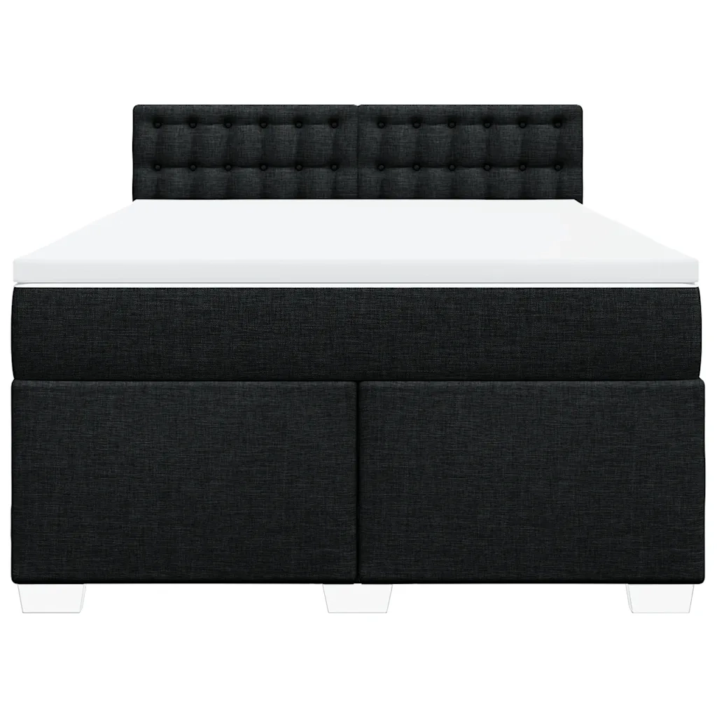 Giroletto a Molle con Materasso Nero 140x200 cm in Tessuto