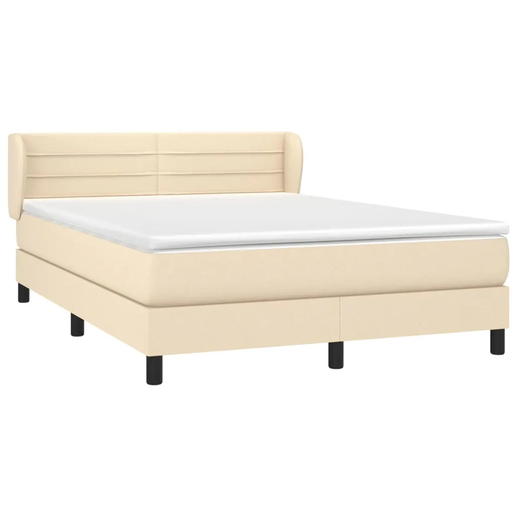 Giroletto a Molle con Materasso Crema 140x19 cm in Tessuto 3126322