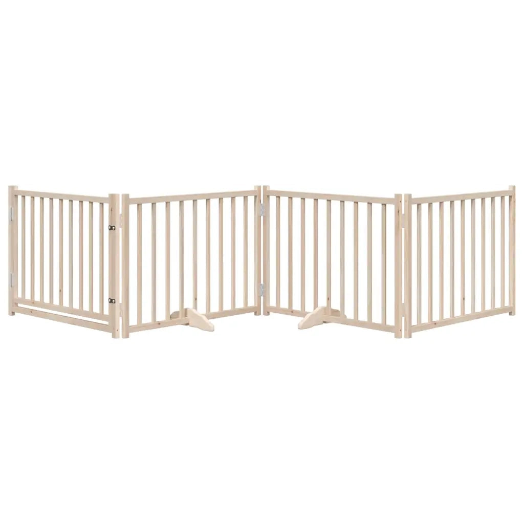 Cancello Cani Porta Pieghevole 4 Pannelli 320 cm Massello Abete CFW7371255