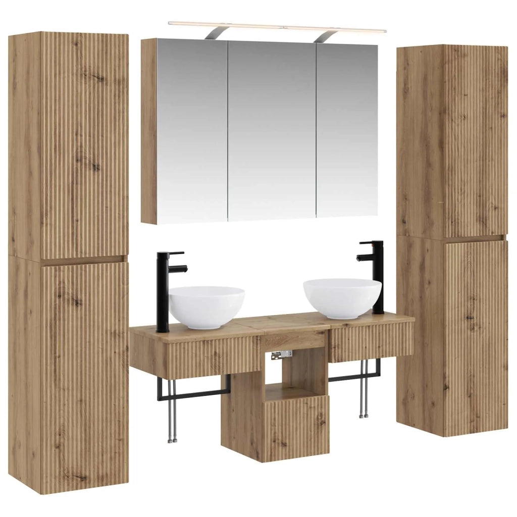 Set di mobili per il bagno 6 pcs Rovere Artigianale 3407182