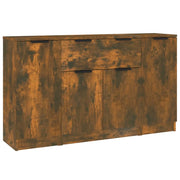 Credenze 3 pz | Madia | Buffet da pranzo | Armadio da pranzo Rovere Fumo in Legno Multistrato