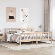 Letto senza Materasso 200x200 cm in Legno Massello di Pino