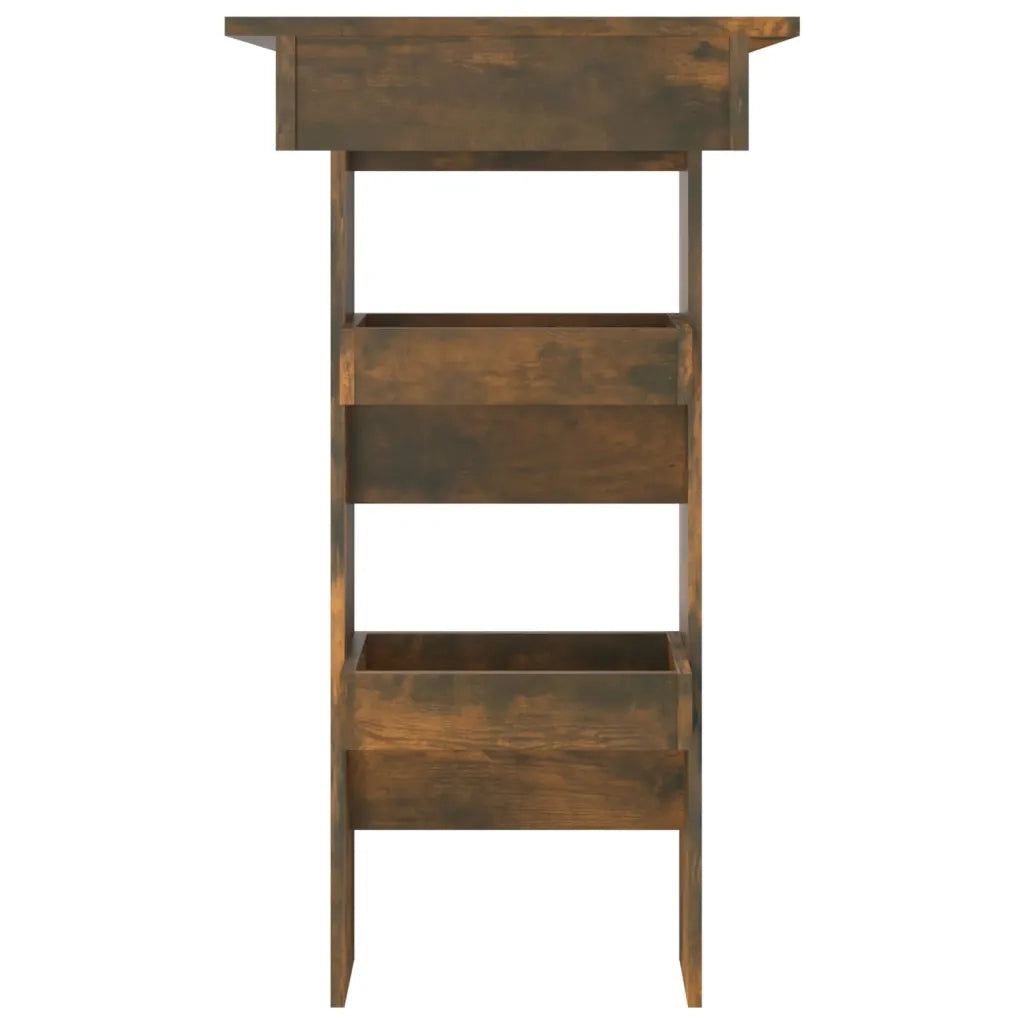 Bancone da Muro Rovere Fumo 102x45x103,5 cm Legno Multistrato 817222