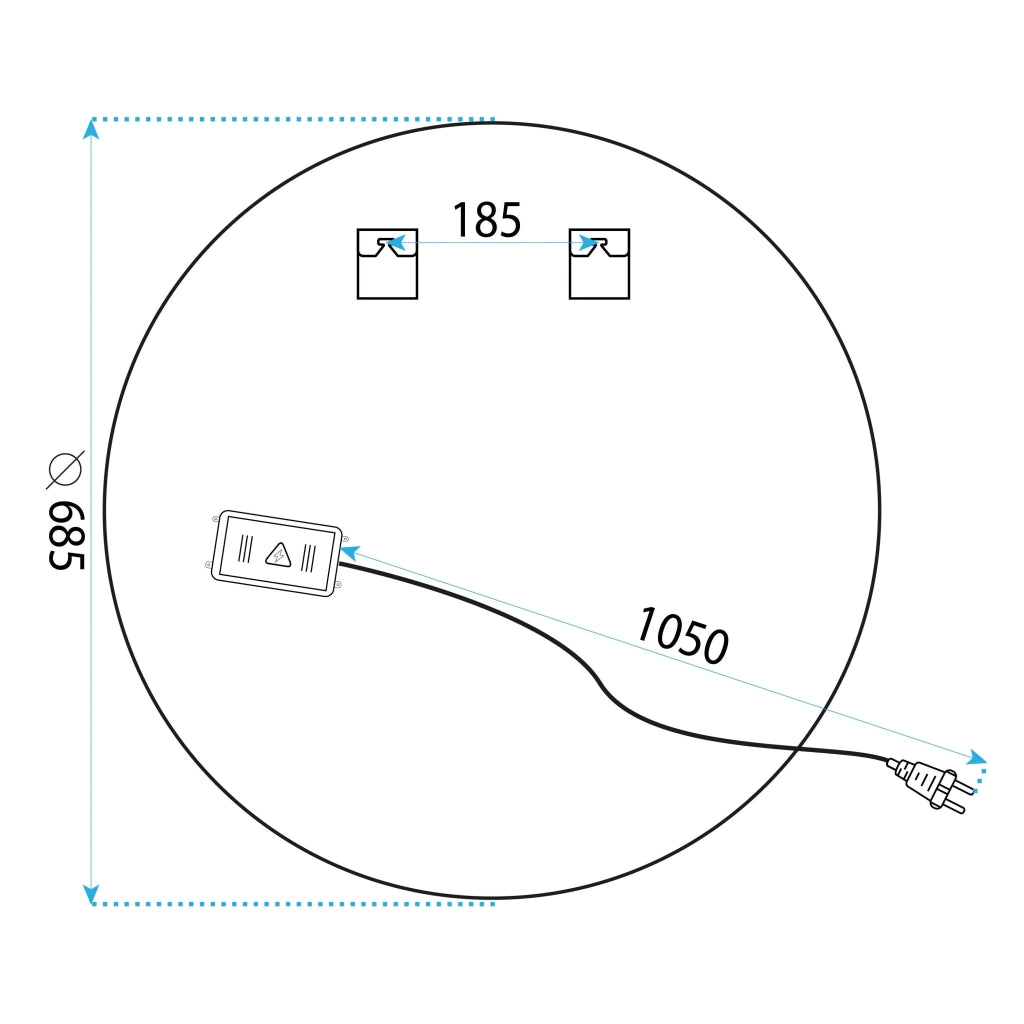 Specchio Led 70cm Bas