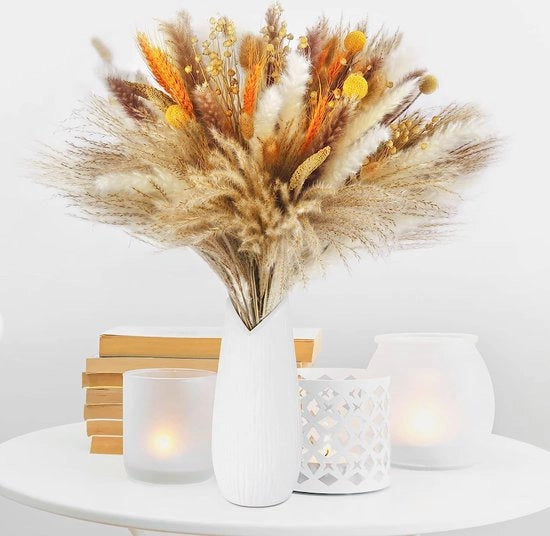 Pampas, fiori secchi, decorazione, 100 pezzi di pampas, secchi, fiori secchi soffici, fiori secchi per matrimoni, decorazione boho, camera da letto, soggiorno, giardino