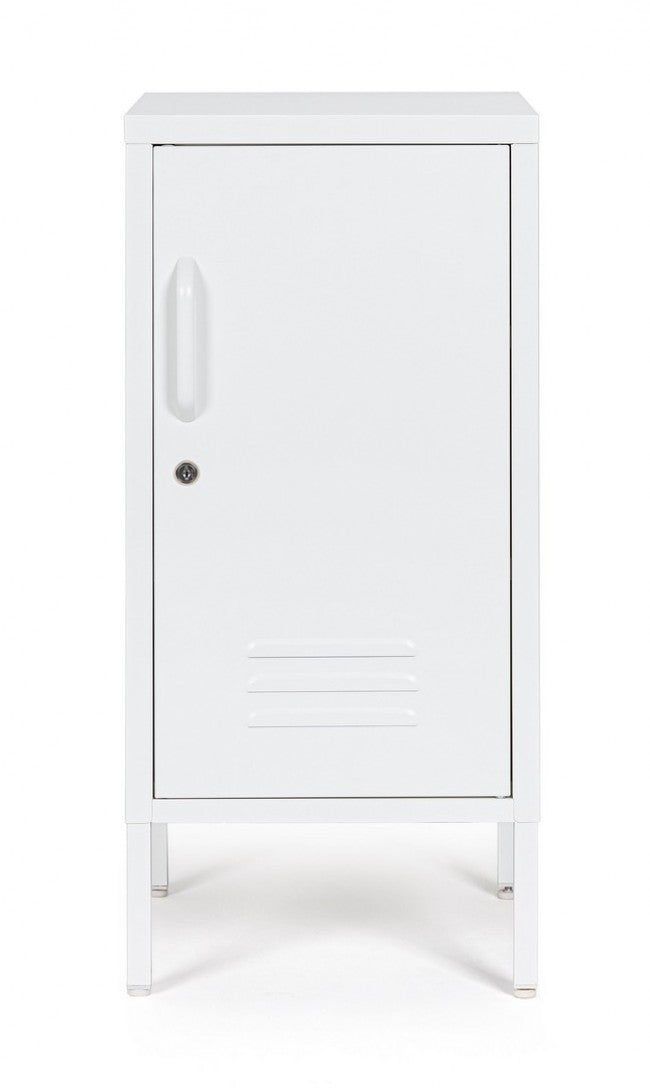 Mobile Basso 1 Anta 40x35x76 cm Cambridge in Acciaio Bianco