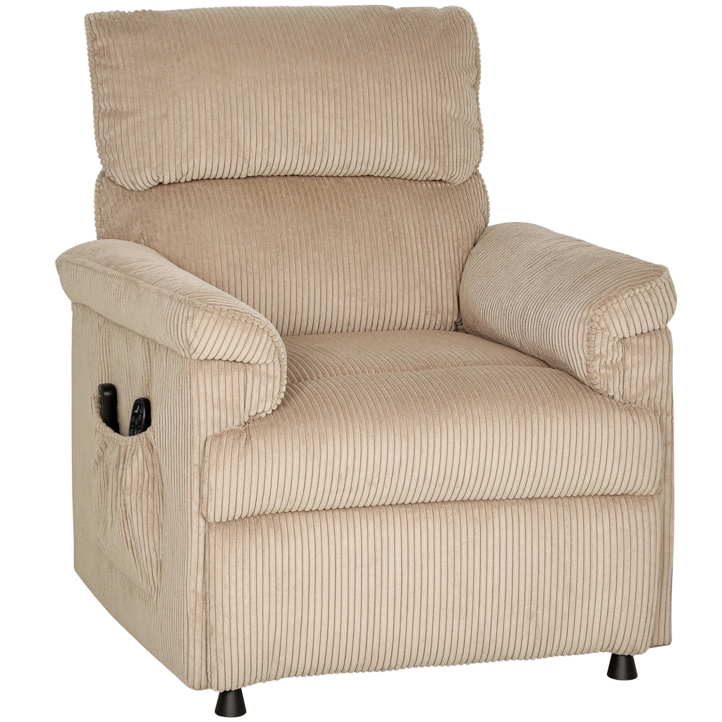Poltrona relax elettrica massaggiante e riscaldante ¨C zephmum ¨C velluto coste marrone