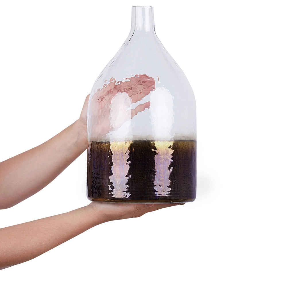 Vaso per fiori in vetro iridescente 36 cm Decorazione per la casa fatta a mano dal design moderno