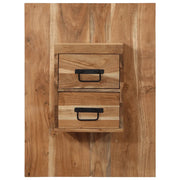 Comodino | Armadio da Notte | Mobiletto da notte 60x32x80 cm in Legno Massello di Acacia